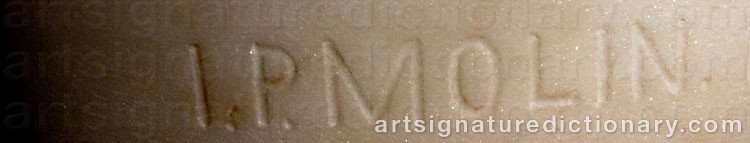 Authentic signature by Johan Peter MOLIN on  artwork