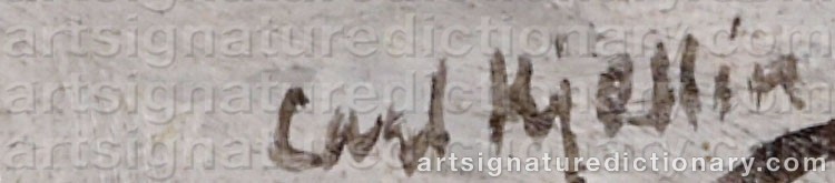 Authentic signature by Carl KJELLIN on artwork