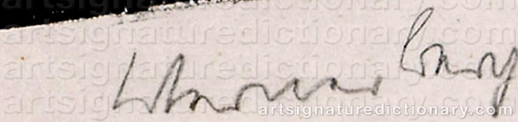 Authentic signature by Werner BERG on  artwork