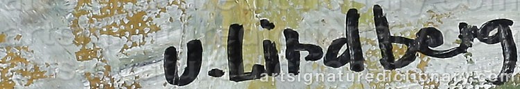 Authentic signature by Uno LINDBERG on  artwork