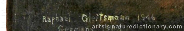 Authentic signature by Raphael GLEITSMANN on artwork