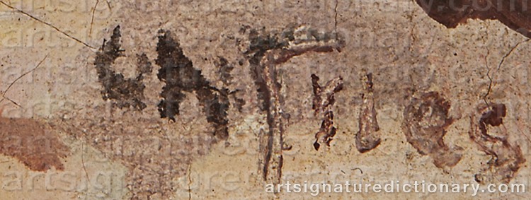 Authentic signature by Charles Arthur FRIES on Painting/Watercolour artwork