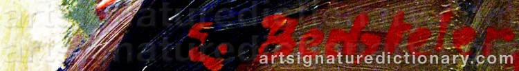 Authentic signature by Eduard BECHTELER on artwork