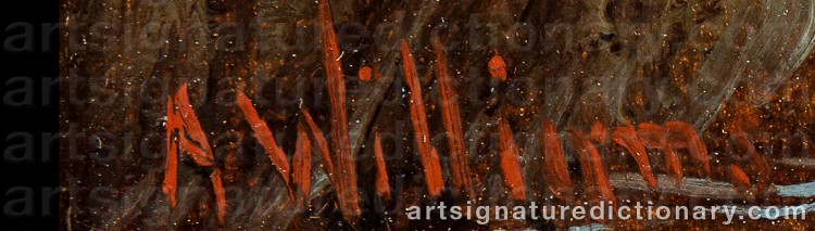 Authentic signature by Alexander WILLIAMS on  artwork