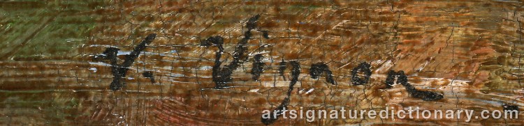Authentic signature by Victor VIGNON on  artwork