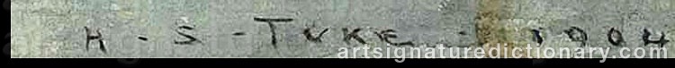 Authentic signature by Henry Scott TUKE on artwork