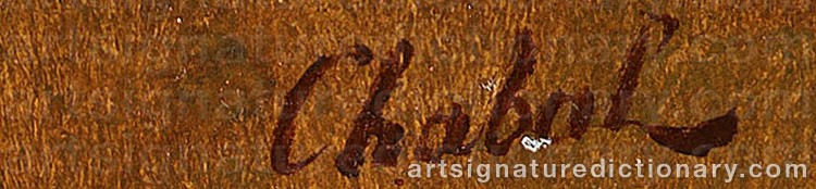 Authentic signature by Pierre Adrien CHABAL-DUSSURGEY on  artwork