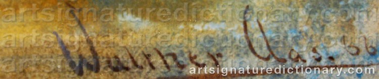 Authentic signature by Walter AAS on  artwork