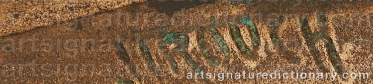 Authentic signature by Frank Luis JIROUCH on  artwork