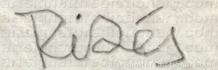 Authentic signature by Pepe RIBÉS on  artwork