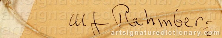Authentic signature by Ulf RAHMBERG on  artwork