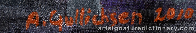 Authentic signature by Alvar GULLICHSEN on Painting/Watercolour artwork