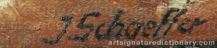 Authentic signature by J. SCHAEFFER on Painting/Watercolour artwork