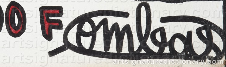 Authentic signature by Robert COMBAS on artwork