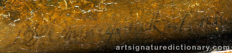 Authentic signature by Balthazar Paul OMMEGANCK on Painting/Watercolour artwork