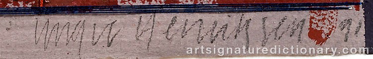 Authentic signature by Yngve HENRIKSEN on  artwork