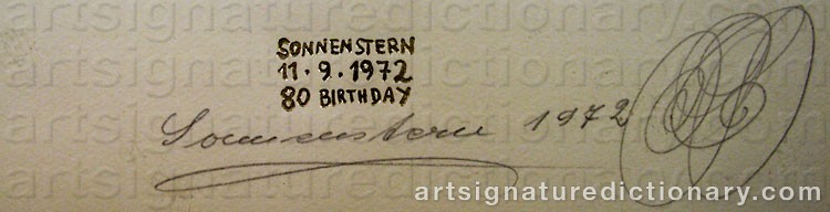 Signature by Friedrich SCHRÖDER-SONNENSTERN
