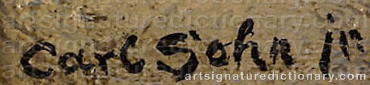 Authentic signature by Carl Rudolph SOHN on  artwork