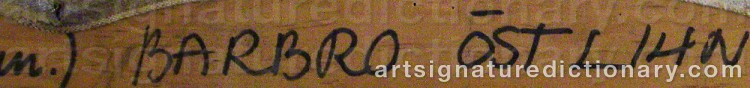 Signature by Barbro ÖSTLIHN