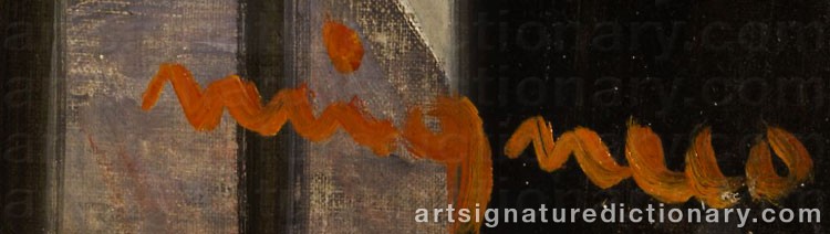 Authentic signature by Giuseppe MIGNECO on  artwork