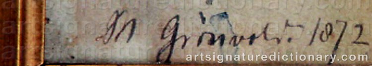 Authentic signature by Holger Carl GRØNVOLD on  artwork