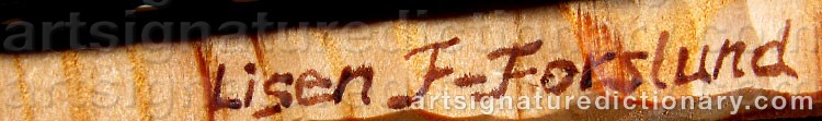Authentic signature by Lisen FORSLUND on  artwork
