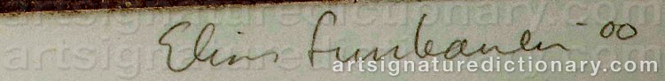 Authentic signature by Elina LUUKANEN on artwork