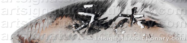 Authentic signature by PANG YONGJIE on  artwork