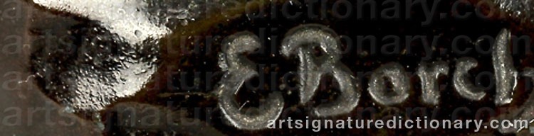 Authentic signature by Elna BORCH on  artwork