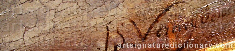 Authentic signature by Isidore VERHEYDEN on  artwork