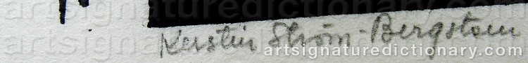 Authentic signature by Kerstin STRÖM-BERGSTAM on  artwork