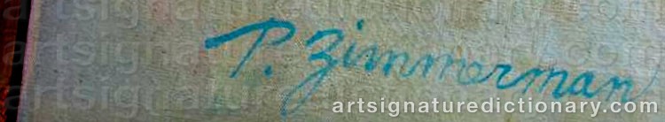 Authentic signature by Paul Warren ZIMMERMAN on artwork