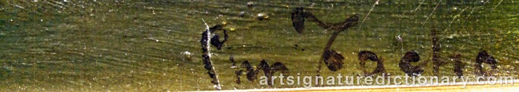 Authentic signature by Christian ZACHO on Painting/Watercolour artwork