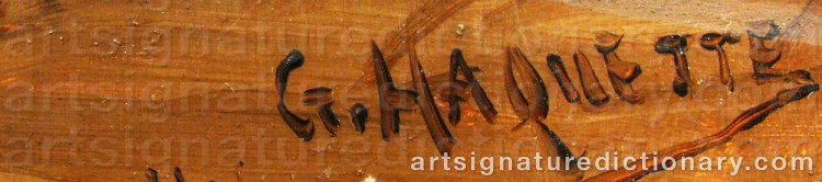 Authentic signature by Georges Jean Marie HAQUETTE on Painting/Watercolour artwork