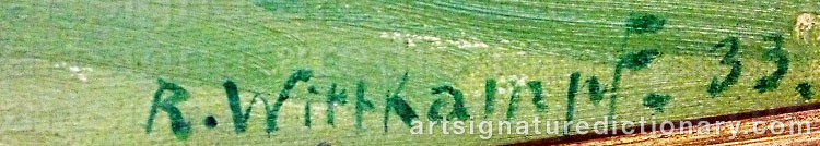 Authentic signature by Rudolf WITTKAMPF on  artwork