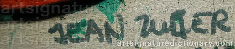 Authentic signature by Jean ZUBER on  artwork