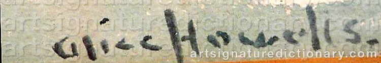Authentic signature by Alice Imogen HOWELLS on  artwork