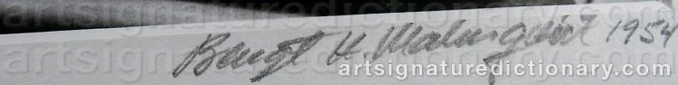 Authentic signature by Bengt H MALMQVIST on artwork