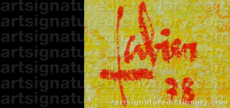 Authentic signature by Louis P. FABIEN on  artwork