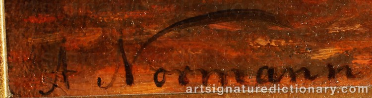 Authentic signature by Adelsteen NORMANN on Painting/Watercolour artwork