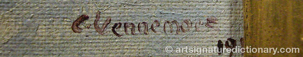 Authentic signature by Carl VENNEMOSE on artwork