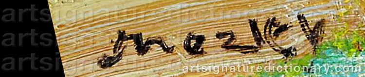 Authentic signature by Charles MOZLEY on Painting/Watercolour artwork