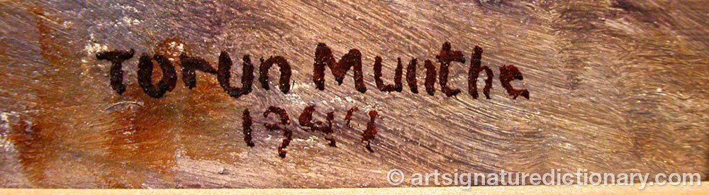 Authentic signature by Torun MUNTHE on  artwork