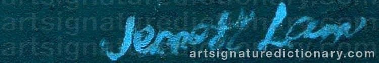 Authentic signature by Jennett LAM on  artwork