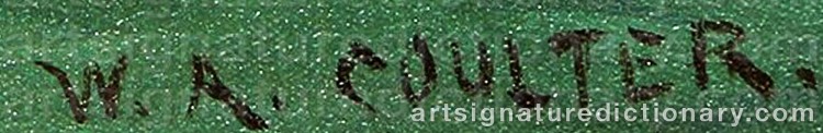 Authentic signature by William Alexander COULTER on Painting/Watercolour artwork