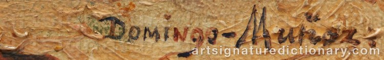 Authentic signature by Domingo MUÑOZ Y CUESTA on  artwork