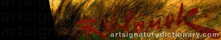 Authentic signature by Raimund VOLANEK on artwork