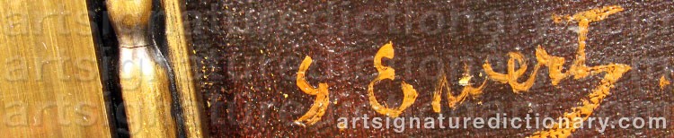 Authentic signature by Gustav Evert PREINITZ on  artwork