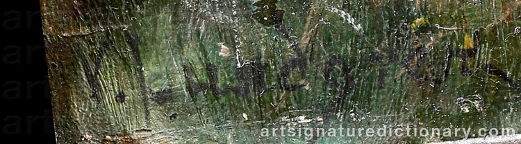 Authentic signature by Villgodt LUNDGREN on Painting/Watercolour artwork