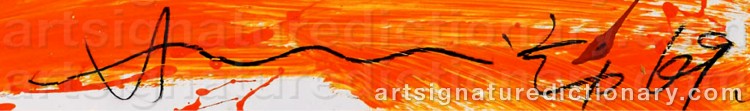 Authentic signature by Hsiao CHIN on  artwork